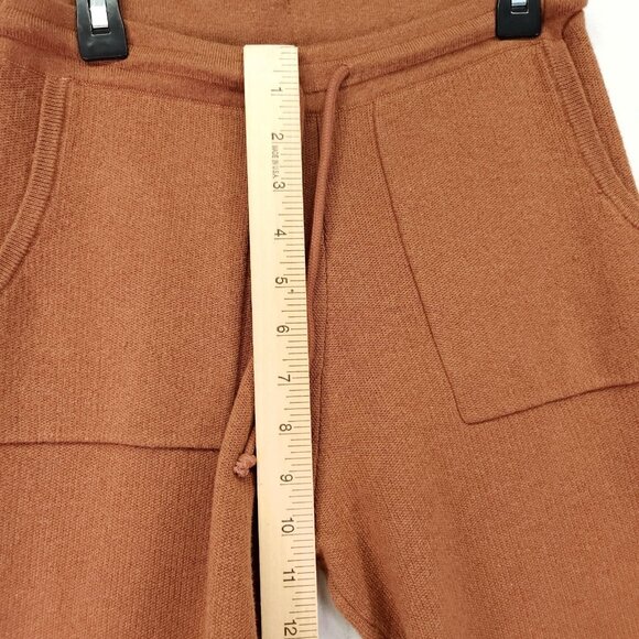 Naadam Cashmere Coffee Yarn Pant Size XXS Wide Leg Brown Soft Luxury Drawstring - Picture 4 of 13